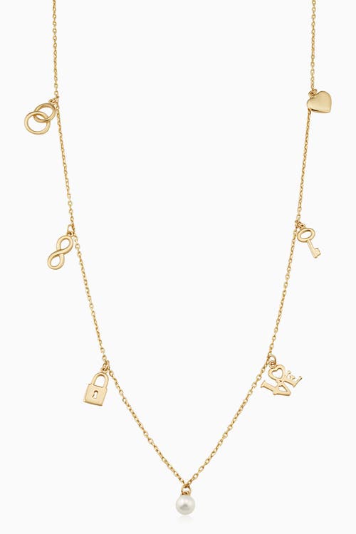 Oradina Oradina 14K Yellow Gold Forever Yours Charm Necklace 