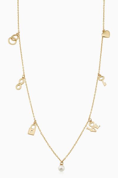 Oradina Oradina 14K Yellow Gold Forever Yours Charm Necklace 