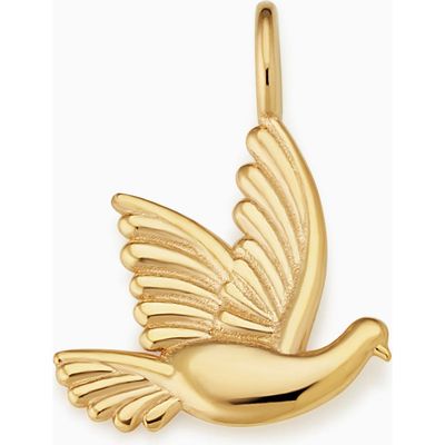 Oradina Oradina 14K Yellow Gold Freedom Dove Pendant Charm 