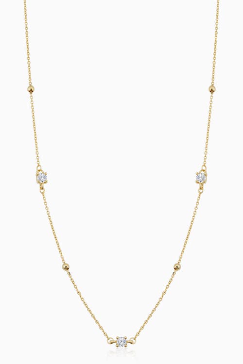Oradina Oradina 14K Yellow Gold Seeing Sparks Station Necklace 