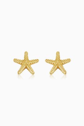 Oradina Oradina 14K Yellow Gold Starfish Studs 