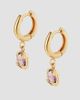 Oradina Women's 14K Yellow Gold Amethyst Antica Drop Earrings - 5