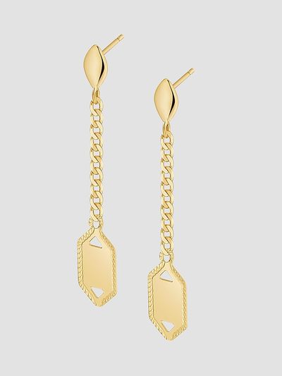 Oradina Women's 14K Yellow Gold Anthem Drop Earrings