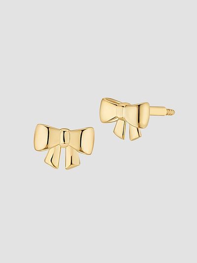 Oradina Women's 14K Yellow Gold Bow Studs