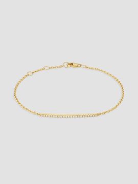 Oradina Women's 14K Yellow Gold Brooklyn Bar Diamond Bracelet