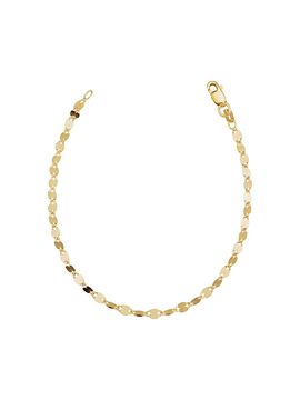 Oradina Women's 14K Yellow Gold Cabaret Chain Anklet
