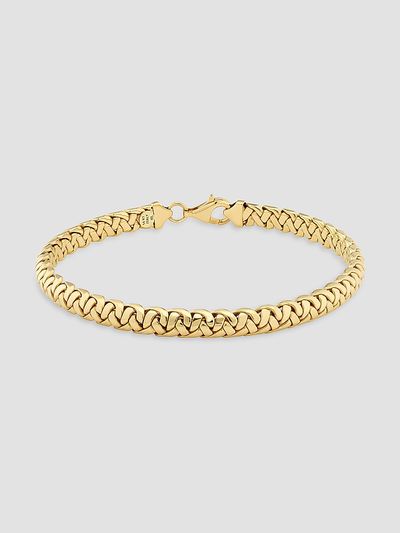 Oradina Women's 14K Yellow Gold Caesar Bangle Bracelet