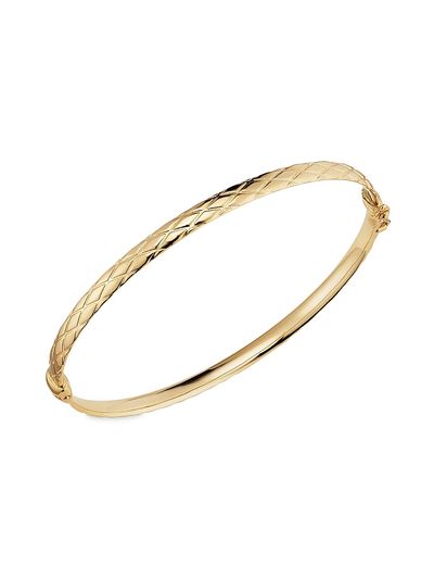 Oradina Women's 14K Yellow Gold Diamondback Bangle