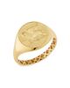 Oradina Women's 14K Yellow Gold Flying Lion Signet Ring - 7