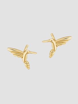Oradina Women's 14K Yellow Gold Freedom Dove Studs