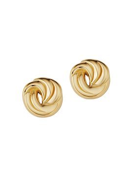 Oradina Women's 14K Yellow Gold Infinite Love Studs