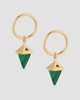 Oradina Women's 14K Yellow Gold Malachite Prism Point Drop Earrings - 1
