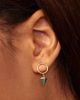 Oradina Women's 14K Yellow Gold Malachite Prism Point Drop Earrings - 2