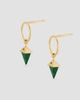 Oradina Women's 14K Yellow Gold Malachite Prism Point Drop Earrings - 5