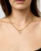 Oradina Women's 14K Yellow Gold Open Heart Diamond Pendant Charm - 3