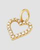 Oradina Women's 14K Yellow Gold Open Heart Diamond Pendant Charm - 6