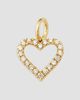 Oradina Women's 14K Yellow Gold Open Heart Diamond Pendant Charm - 7
