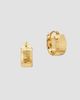 Oradina Women's 14K Yellow Gold Reflections Bold Midi Hoops - 8
