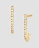 Oradina Women's 14K Yellow Gold Regal Diamond J Earrings - 1
