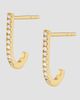 Oradina Women's 14K Yellow Gold Regal Diamond J Earrings - 5
