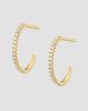 Oradina Women's 14K Yellow Gold Regal Diamond Open Hoops - 5