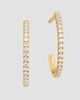 Oradina Women's 14K Yellow Gold Regal Diamond Open Hoops - 7