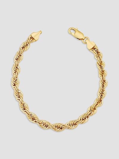 Oradina Women's 14K Yellow Gold Roman Rope Statement Bracelet