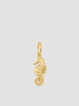 Oradina Women's 14K Yellow Gold Seahorse Pendant Charm