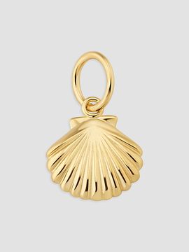 Oradina Women's 14K Yellow Gold Seashell Pendant Charm