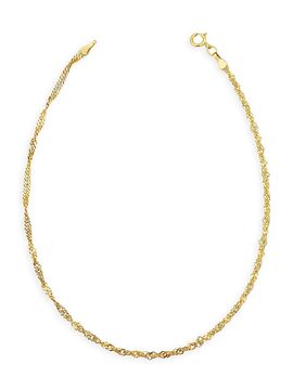 Oradina Women's 14K Yellow Gold Spirah Anklet