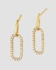 Oradina Women's 14K Yellow Gold Venice Link Diamond Drop Earrings - 1