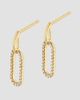 Oradina Women's 14K Yellow Gold Venice Link Diamond Drop Earrings - 4