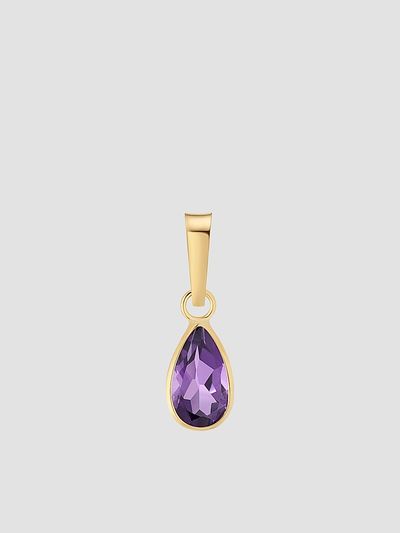 Oradina Women's 14K Yellow Gold Vivid Pear Pendant Charm