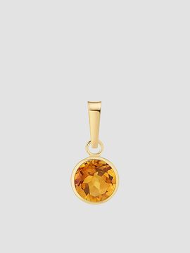 Oradina Women's 14K Yellow Gold Vivid Round Pendant Charm