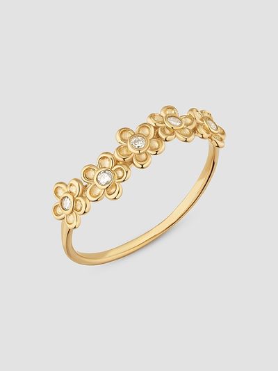 Oradina Women's Blossom Ring in 14K Yellow Gold