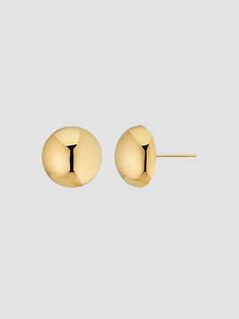 Oradina Women's Buttoned Up Large Stud Earrings in 14K Yellow Gold