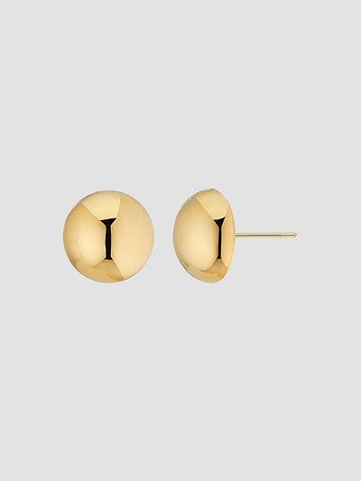 Oradina Women's Buttoned Up Large Stud Earrings in 14K Yellow Gold