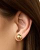 Oradina Women's Buttoned Up Large Stud Earrings in 14K Yellow Gold - 4