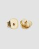 Oradina Women's Buttoned Up Large Stud Earrings in 14K Yellow Gold - 7