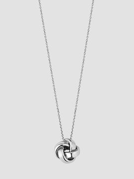 Oradina Women's Eternal Knot Pendant Necklace in Sterling Silver