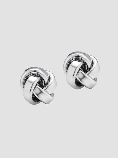 Oradina Women's Eternal Knot Studs in Sterling Silver