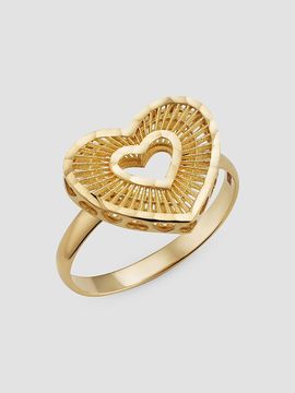 Oradina Women's Icon Heart Ring in 14K Yellow Gold
