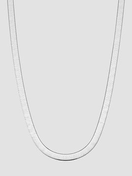 Oradina Women's Mirage Herringbone Choker Necklace in Sterling Silver