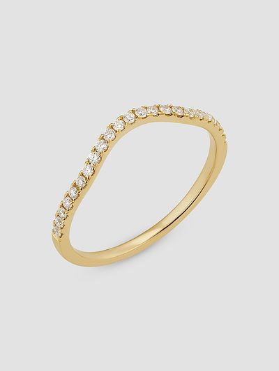 Oradina Women's The Arc Diamond Stack Ring in 14K Yellow Gold
