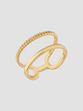 Oradina Women's Twin Set Ring in 14K Yellow Gold