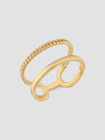 Oradina Women's Twin Set Ring in 14K Yellow Gold