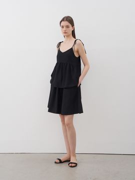 ORE Tie Ribbon Sleeveless Blouse _Black