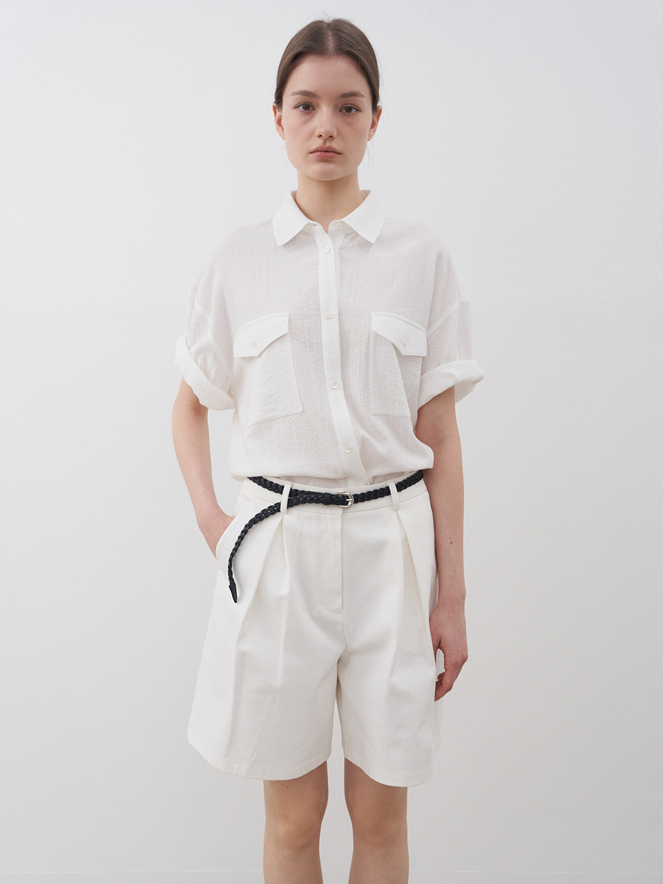 ORE Two Pocket Half Sleeve Shirt _White
