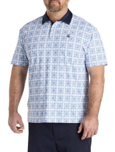 Original Penguin Original Penguin Big & Tall Pete's Cocktail Windowpane Patterned Polo Shirt