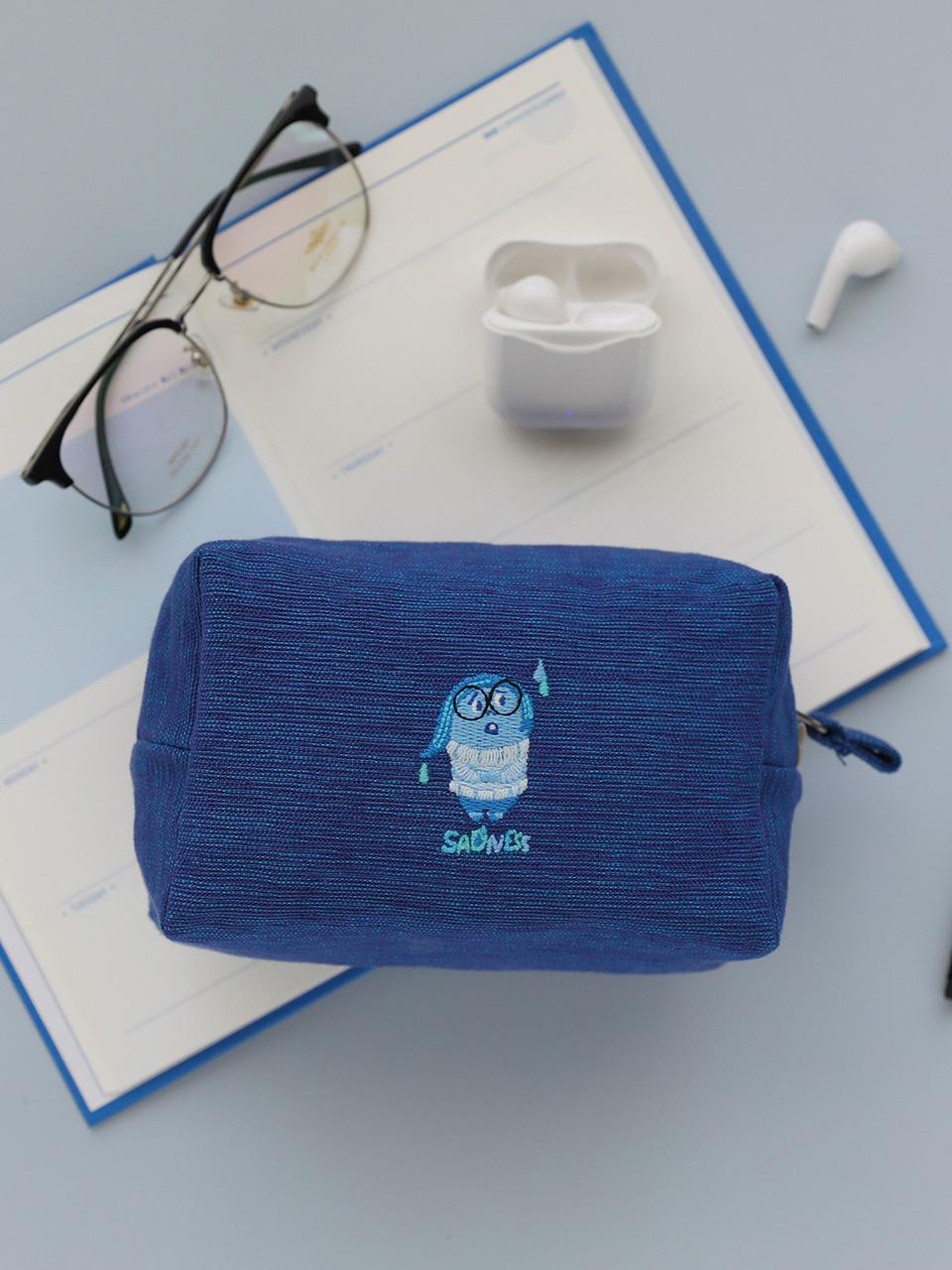 ORIGO [Disney] Inside Out Reversible Pouch Delight Blue